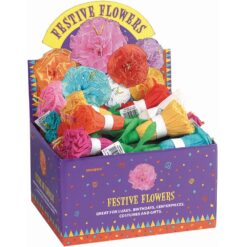 Festive Paper Flowers Long Stem Astd Ea