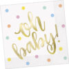 Oh Baby Gold Baby Shower Napkins Lunch 16Ct