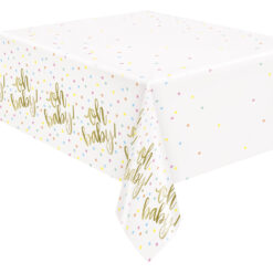 Oh Baby Gold Baby Shower Tablecover 54x84