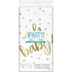 Oh Baby Gold Baby Shower Tablecover 54x84