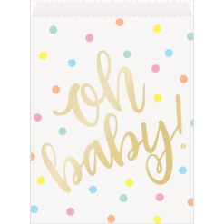 Oh Baby Gold Paper Goodie Bags 8CT