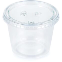 Portion Cups w/Lids Clear Plastic 5.5oz 16CT