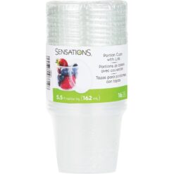 Portion Cups w/Lids Clear Plastic 5.5oz 16CT