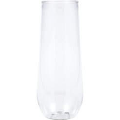 Champagne Stemless Clear Plastic Glass 9oz 4CT