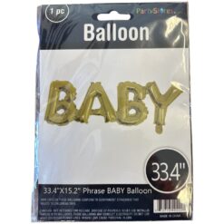 Gold Baby Phrase Air Fill Balloon Banner 1PC