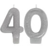 Numeral Candle Silver 40 3&Quot;