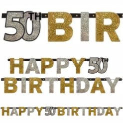 Sparkling Celebration 50th Birthday Letter Banner 7ft