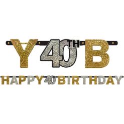 Sparkling Celebration 40th Birthday Letter Banner 7ft