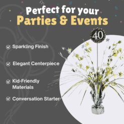 Sparkling Celebration 40th Birthday Centerpiece