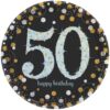 Sparkling Celebration 50Th Birthday Plates Paper Round 9&Quot; 8Ct