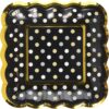 Scalloped Polka Dot Appetizer Plates Paper Square 5.5" 36CT