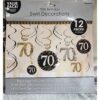 Sparkling Celebration 70th Swirl Decor 12PCS
