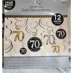 Sparkling Celebration 70th Swirl Decor 12PCS