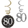 Sparkling Celebration 80th Swirl Decor 12PCS