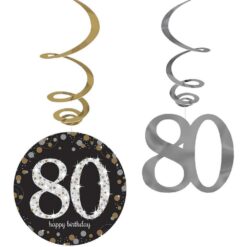 Sparkling Celebration 80th Swirl Decor 12PCS