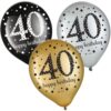 Sparkling Celebration 40th Birthday Latex Balloons 12" 15CT