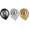 Sparkle Celebration 60th Birthday Latex Balloons 12" 15CT 2 Celebrate 60 Sparkling Latex Balloons 12&Quot; 15Ct