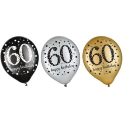 Celebrate 60 Sparkling Latex Balloons 12" 15CT