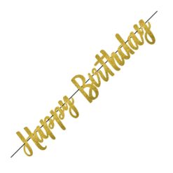 Gold Birthday Glitter Letter Banner 12ft