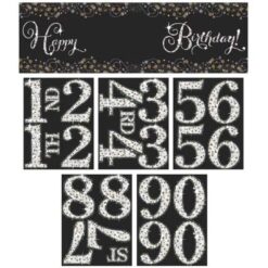Sparkling Celebration Add-Any-Age Plastic Banner Kit 60" x 20" 7 Sparkling Celebration Add-Any-Age Plastic Banner Kit 60&Quot; X 20&Quot;