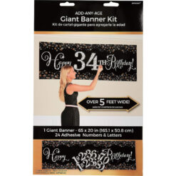 Sparkling Celebration Add-Any-Age Plastic Banner Kit 60" x 20"