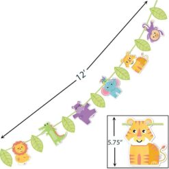 Fisher Price Hello Baby Shower Jungle Animals Banner 12 Ft