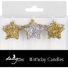 Sparkle Glitter Star Candles 6CT