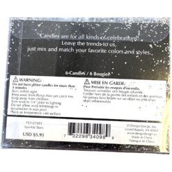 Sparkle Glitter Star Candles 6CT