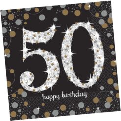 Sparkling Celebration 50yo Napkins Lunch 16pcs