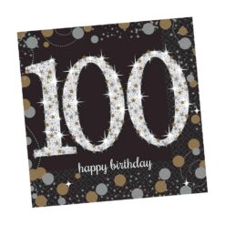 Sparkling Celebration 100th Birthday Napkins Beverage 16CT