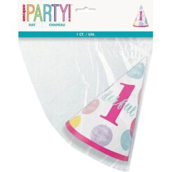 Pink Dots 1st Birthday Party Hat