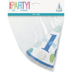Blue Dots 1st Birthday Party Hat
