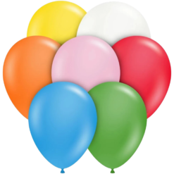 11" STD Astd Latex Balloons w/White 100CT