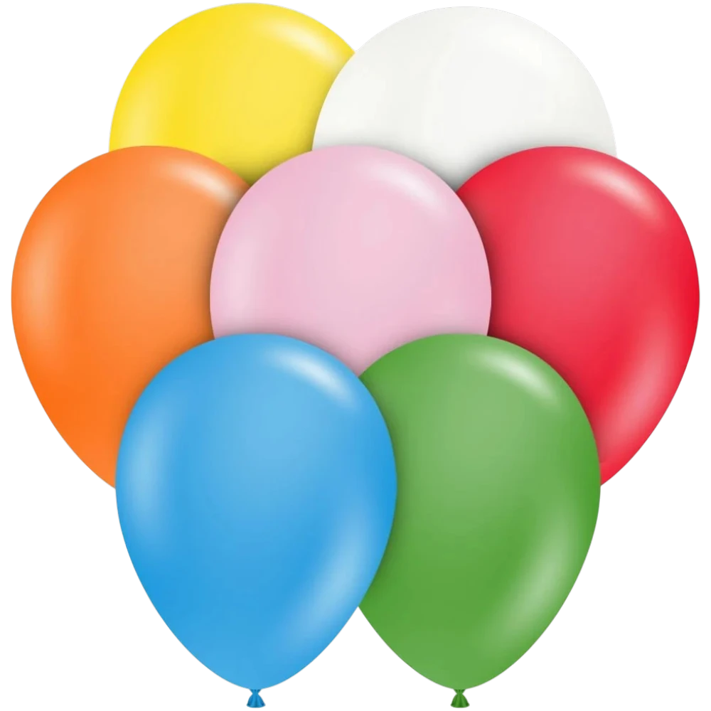 11" Standard Assorted Premium Latex Balloons w/White 100CT 3 11&Quot; Std Astd Latex Balloons W/White 100Ct