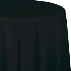 Black Tablecover 82" RND Plastic