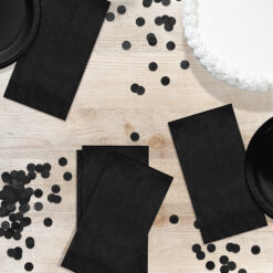 Black Napkins, Guest 1/6 Fl 2Ply 50Ct